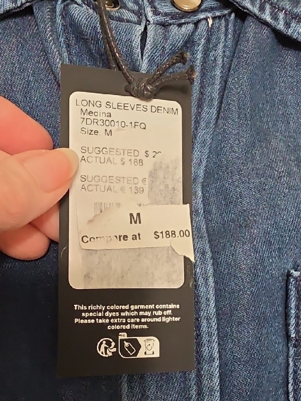 7 For All Mankind Men's Dark Blue Denim Snap Button-Down Shirt - Picture 10 of 11